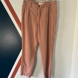 Anthropologie Scout Tapered Slim Pant Rose Lyocell Twill
